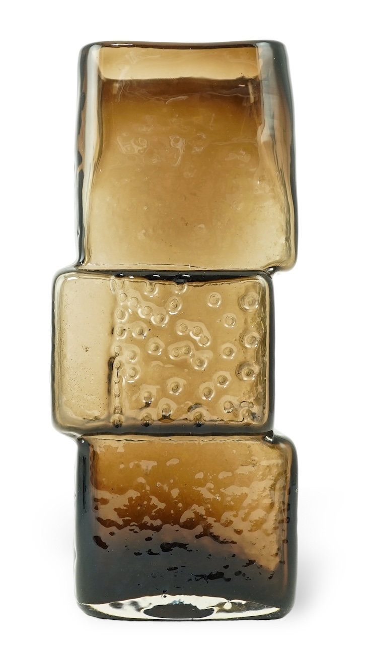 Whitefriars: A Textured range 'Drunken Bricklayer' vase designed by Geoffrey Baxter